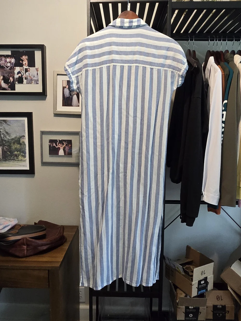 Marine Layer blue/white striped dress/swimsuit coverup